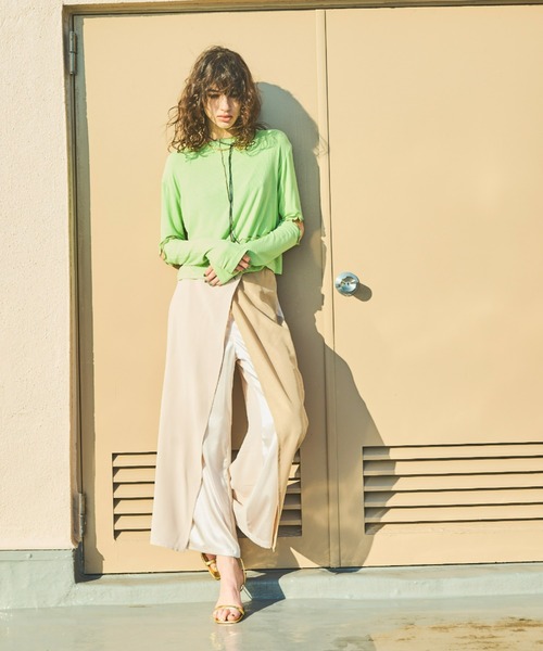 AIC.（エーアイシー）の「ミックスファブリックレイヤードラップパンツ（その他パンツ・レディース・ブラック/ベージュ/カーキ・FREE）」の17枚目の写真