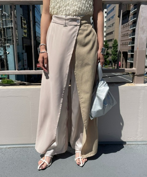 AIC.（エーアイシー）の「ミックスファブリックレイヤードラップパンツ