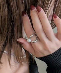 styiro（スタイロ）の「ニッケルフリー 一粒パール オープンシルバーリング（リング）」