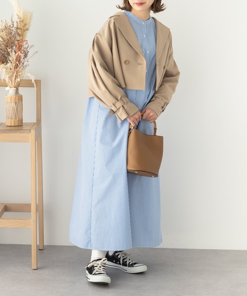 SLURR（スラ―）の「キャンディースリーブショート丈トレンチコート（トレンチコート・レディース・アイボリー/ベージュ・FREE）」の8枚目の写真