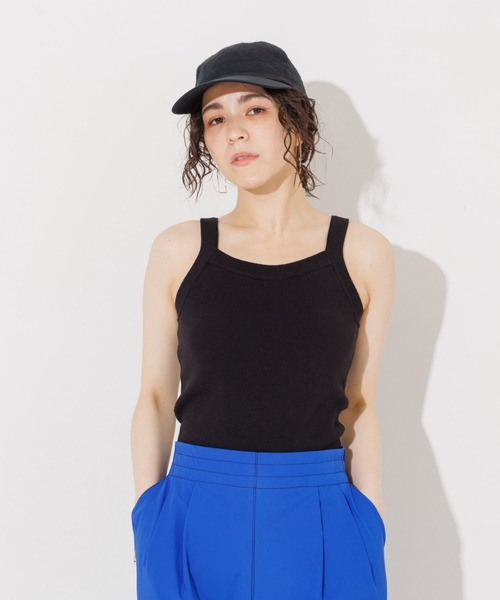 NOMINE（ノミネ）の「カップイン アメスリ ニット タンクトップ（タンクトップ・レディース・ブラウン/ホワイト/オレンジ/ブラック系その他/ブラック系その他2・フリー）」の3枚目の写真