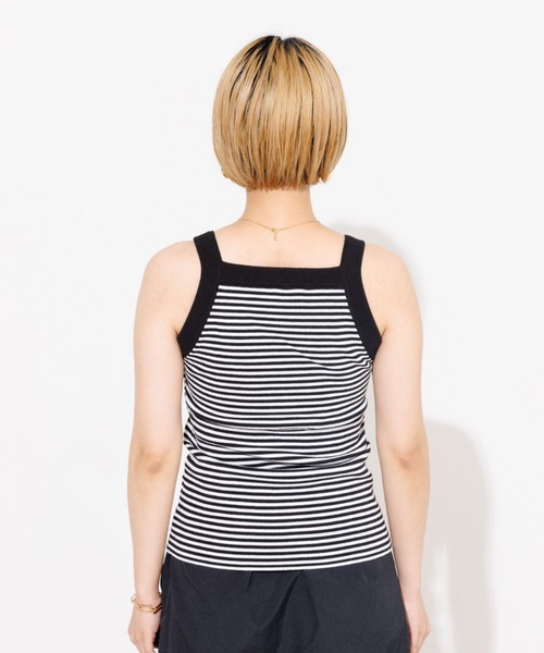 NOMINE（ノミネ）の「カップイン アメスリ ニット タンクトップ（タンクトップ・レディース・ブラウン/ホワイト/オレンジ/ブラック系その他/ブラック系その他2・フリー）」の9枚目の写真