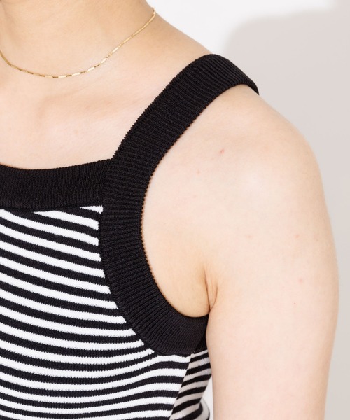 NOMINE（ノミネ）の「カップイン アメスリ ニット タンクトップ（タンクトップ・レディース・ブラウン/ホワイト/オレンジ/ブラック系その他/ブラック系その他2・フリー）」の11枚目の写真
