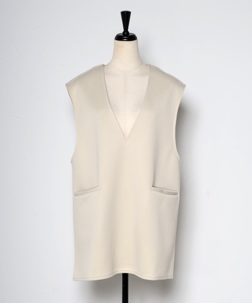 Bonjour Sagan（ボンジュールサガン）の「Vネックプルオーバーベスト（ベスト・レディース・ブラック/アイボリー・FREE）」の6枚目の写真