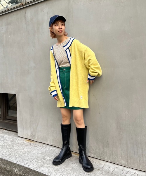HELLO.SANFRANCISCO(ハローサンフランシスコ)の「【HELLO.SANFRANCISCO/ハローサンフランシスコ】ラインブークレカーディガン(カーディガン/ボレロ・レディース・パープル/イエロー・FREE)」の22枚目の写真