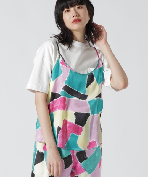 BANANATIME(バナナタイム) CAMISOLE3 STROKES PURPLEGREEN