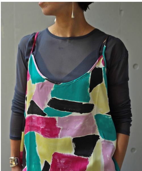 BANANATIME(バナナタイム) CAMISOLE3 STROKES PURPLEGREEN