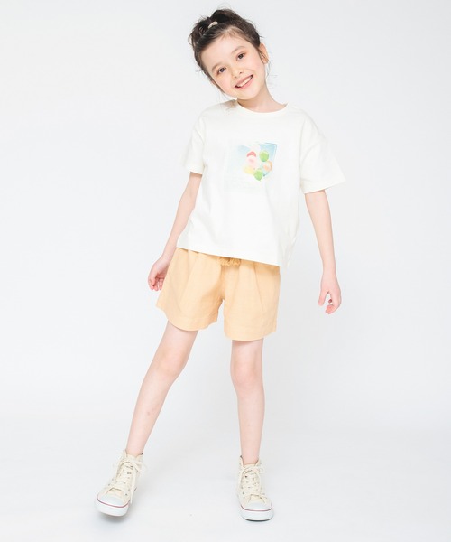 BRANSHES（ブランシェス）の「【爽パン / 綿100％】無地/ボタニカル柄/大花柄/レモン柄パナマ織りショートパンツ（その他パンツ・キッズ・その他/オフホワイト/サックスブルー/グリーン/アイボリー/ブラック/オレンジ/ピンク・150/130/110/100/140/120/160/90）」の15枚目の写真