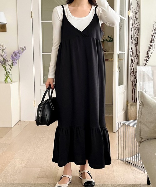 fd style（エフディ スタイル）の「裾フリル袖なしワンピース（ワンピース・レディース・Moca/LT.Blue/Black・FREE）」の2枚目の写真