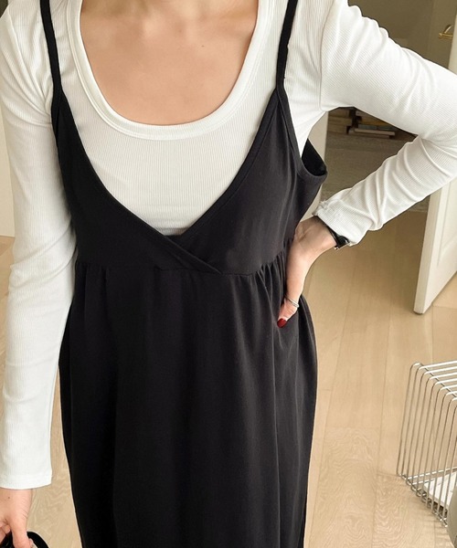 fd style（エフディ スタイル）の「裾フリル袖なしワンピース（ワンピース・レディース・Moca/LT.Blue/Black・FREE）」の6枚目の写真