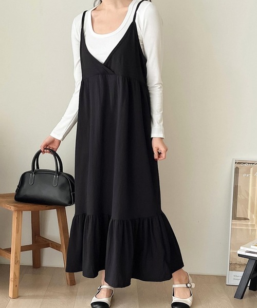 fd style（エフディ スタイル）の「裾フリル袖なしワンピース（ワンピース・レディース・Moca/LT.Blue/Black・FREE）」の7枚目の写真