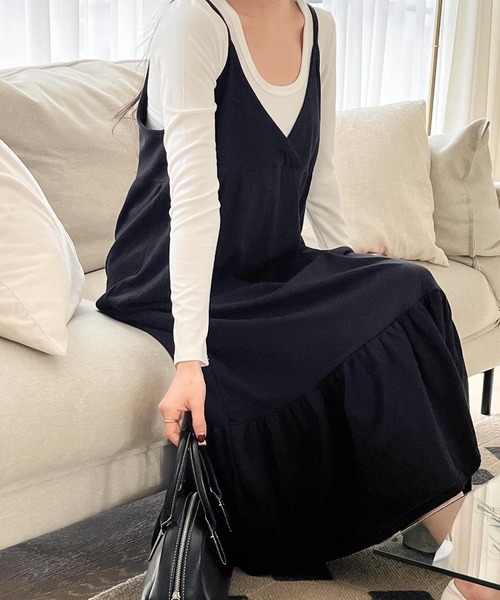 fd style（エフディ スタイル）の「裾フリル袖なしワンピース（ワンピース・レディース・Moca/LT.Blue/Black・FREE）」の9枚目の写真