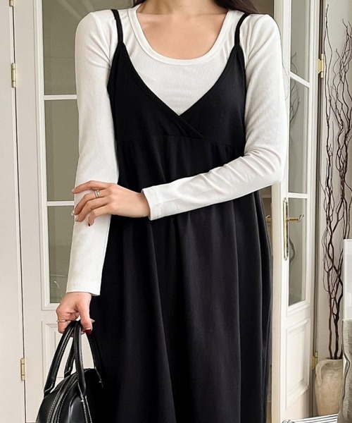 fd style（エフディ スタイル）の「裾フリル袖なしワンピース（ワンピース・レディース・Moca/LT.Blue/Black・FREE）」の10枚目の写真