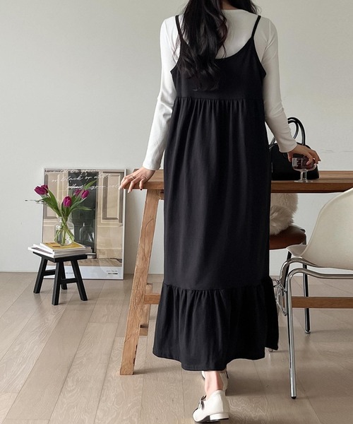 fd style（エフディ スタイル）の「裾フリル袖なしワンピース（ワンピース・レディース・Moca/LT.Blue/Black・FREE）」の12枚目の写真