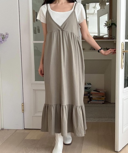 fd style（エフディ スタイル）の「裾フリル袖なしワンピース（ワンピース・レディース・Moca/LT.Blue/Black・FREE）」の17枚目の写真