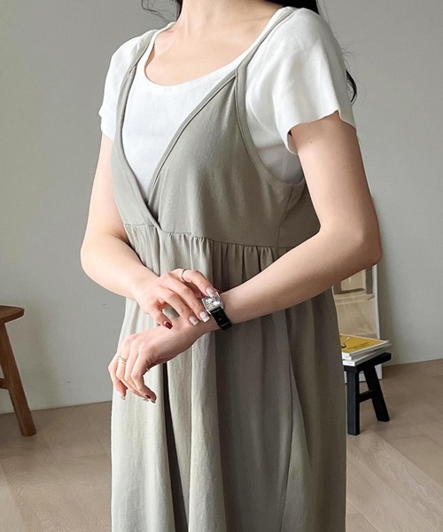 fd style（エフディ スタイル）の「裾フリル袖なしワンピース（ワンピース・レディース・Moca/LT.Blue/Black・FREE）」の19枚目の写真