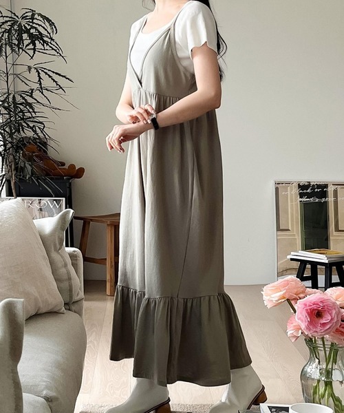 fd style（エフディ スタイル）の「裾フリル袖なしワンピース（ワンピース・レディース・Moca/LT.Blue/Black・FREE）」の20枚目の写真