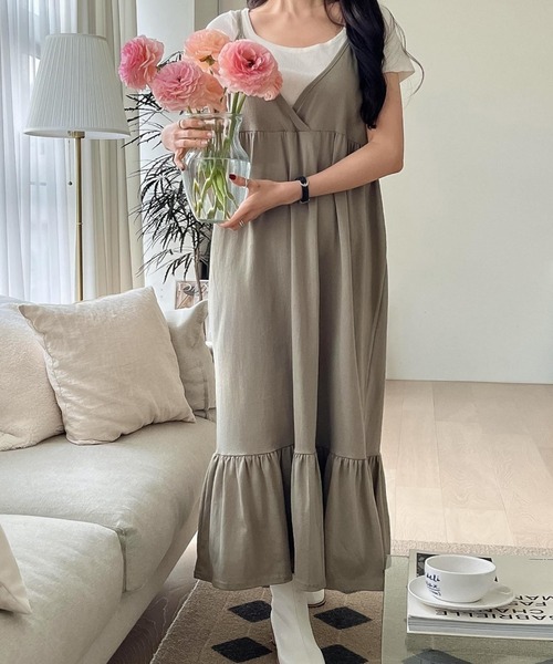 fd style（エフディ スタイル）の「裾フリル袖なしワンピース（ワンピース・レディース・Moca/LT.Blue/Black・FREE）」の21枚目の写真