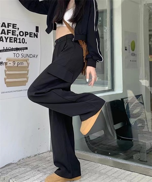 FREE STYLISTS(フリー スタイリスト)の「バックウエスト ワイド パンツ(その他パンツ・レディース・ブラック/グレー/カーキ・S/M/L)」の17枚目の写真