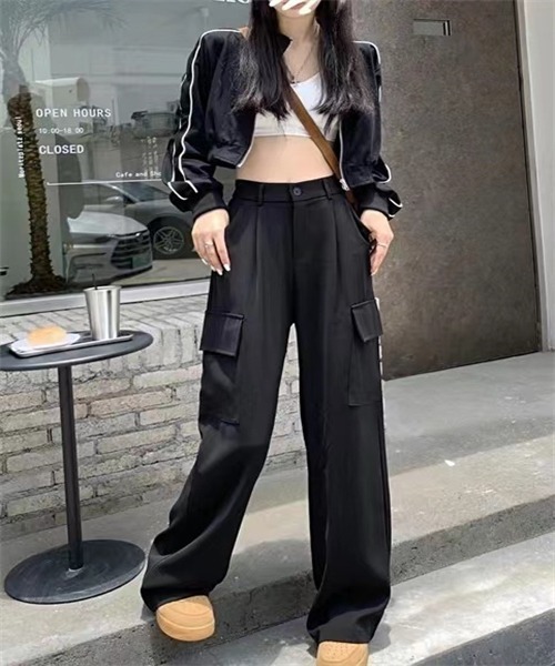 FREE STYLISTS(フリー スタイリスト)の「バックウエスト ワイド パンツ(その他パンツ・レディース・ブラック/グレー/カーキ・S/M/L)」の5枚目の写真