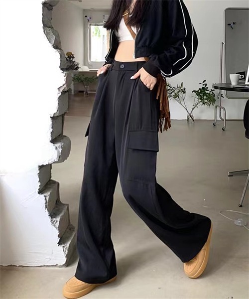FREE STYLISTS(フリー スタイリスト)の「バックウエスト ワイド パンツ(その他パンツ・レディース・ブラック/グレー/カーキ・S/M/L)」の16枚目の写真