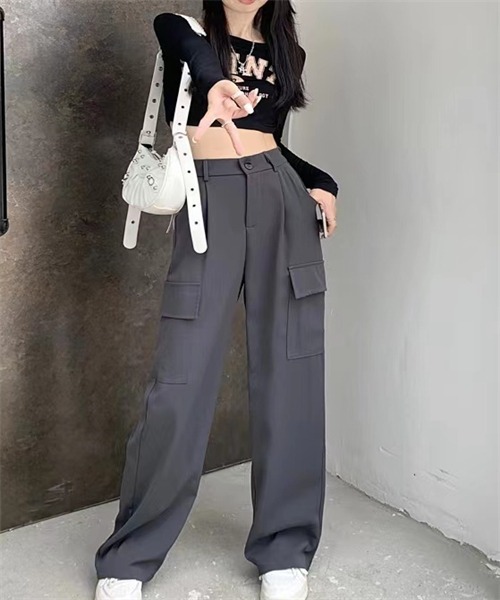 FREE STYLISTS(フリー スタイリスト)の「バックウエスト ワイド パンツ(その他パンツ・レディース・ブラック/グレー/カーキ・S/M/L)」の20枚目の写真