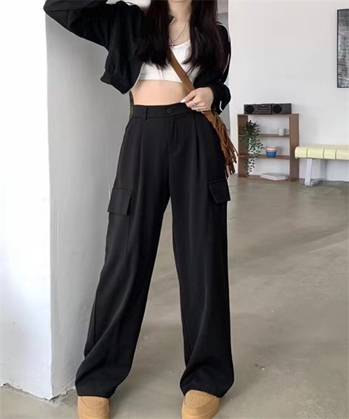 FREE STYLISTS(フリー スタイリスト)の「バックウエスト ワイド パンツ(その他パンツ・レディース・ブラック/グレー/カーキ・S/M/L)」の6枚目の写真