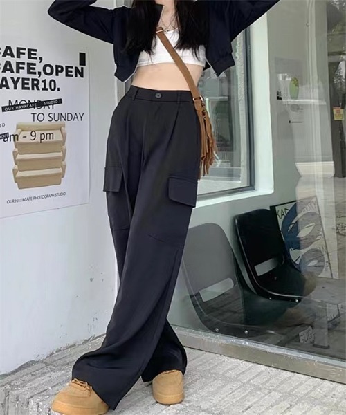 FREE STYLISTS(フリー スタイリスト)の「バックウエスト ワイド パンツ(その他パンツ・レディース・ブラック/グレー/カーキ・S/M/L)」の11枚目の写真