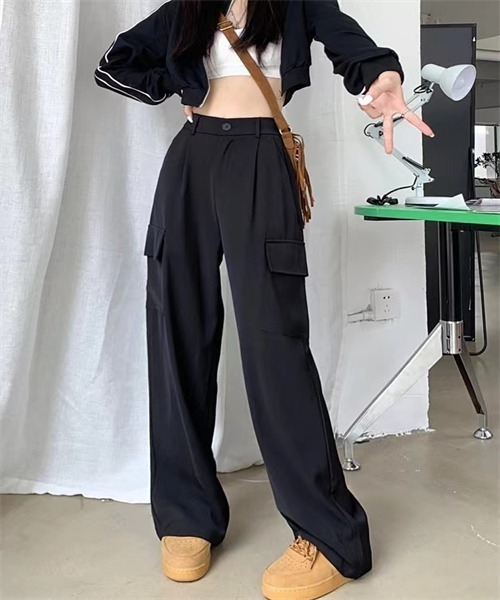 FREE STYLISTS(フリー スタイリスト)の「バックウエスト ワイド パンツ(その他パンツ・レディース・ブラック/グレー/カーキ・S/M/L)」の9枚目の写真