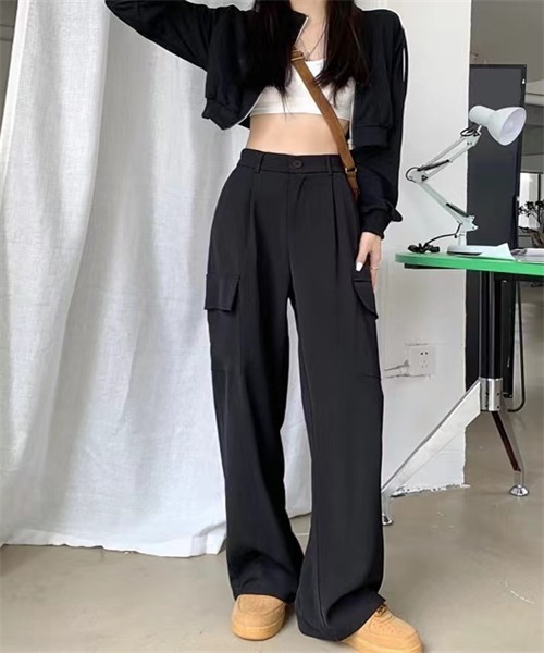 FREE STYLISTS(フリー スタイリスト)の「バックウエスト ワイド パンツ(その他パンツ・レディース・ブラック/グレー/カーキ・S/M/L)」の8枚目の写真