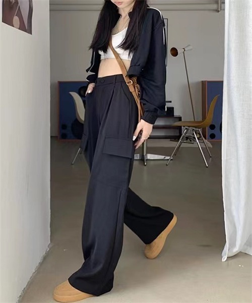 FREE STYLISTS(フリー スタイリスト)の「バックウエスト ワイド パンツ(その他パンツ・レディース・ブラック/グレー/カーキ・S/M/L)」の14枚目の写真