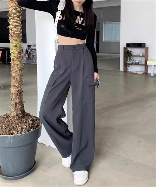FREE STYLISTS(フリー スタイリスト)の「バックウエスト ワイド パンツ(その他パンツ・レディース・ブラック/グレー/カーキ・S/M/L)」の21枚目の写真