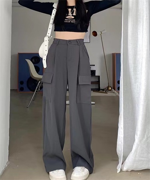 FREE STYLISTS(フリー スタイリスト)の「バックウエスト ワイド パンツ(その他パンツ・レディース・ブラック/グレー/カーキ・S/M/L)」の18枚目の写真