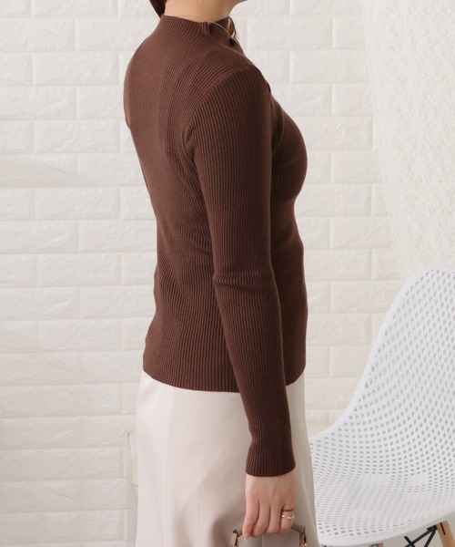 Lace Ladies(レースレディース)の「プチハイネック長袖ニットプルオーバー(Tシャツ/カットソー・レディース・アイボリー/ホワイト/グリーン/ブラック/ブラウン・FREE)」の13枚目の写真