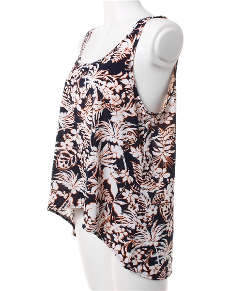 AZUL by moussy（アズールバイマウジー）の「エスパンディアロハ柄ZIPゆるタンク（タンクトップ・レディース・ホワイト系その他/ダークネイビー・LARGE/SMALL/MEDIUM）」の7枚目の写真