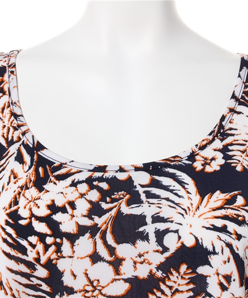 AZUL by moussy（アズールバイマウジー）の「エスパンディアロハ柄ZIPゆるタンク（タンクトップ・レディース・ホワイト系その他/ダークネイビー・LARGE/SMALL/MEDIUM）」の3枚目の写真