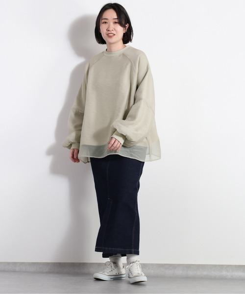 cepo（セポ）の「オーガンジーレイヤードトップス（Tシャツ/カットソー・レディース・オフホワイト/ホワイト/ミント・FREE）」の3枚目の写真