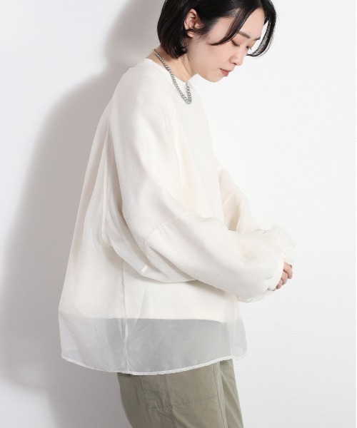 cepo（セポ）の「オーガンジーレイヤードトップス（Tシャツ/カットソー・レディース・オフホワイト/ホワイト/ミント・FREE）」の7枚目の写真