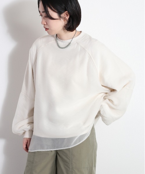 cepo（セポ）の「オーガンジーレイヤードトップス（Tシャツ/カットソー・レディース・オフホワイト/ホワイト/ミント・FREE）」の6枚目の写真