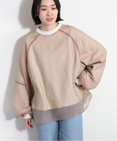 cepo（セポ）の「オーガンジーレイヤードトップス（Tシャツ/カットソー・レディース・オフホワイト/ホワイト/ミント・FREE）」の14枚目の写真