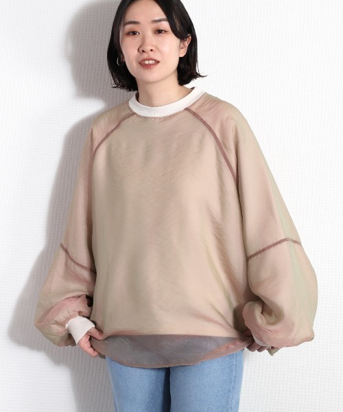 cepo（セポ）の「オーガンジーレイヤードトップス（Tシャツ/カットソー・レディース・オフホワイト/ホワイト/ミント・FREE）」の19枚目の写真