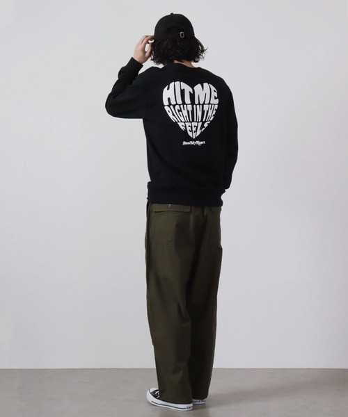 セール】MODISH GAZE 裏毛スウェット ハートロゴ発泡プリント