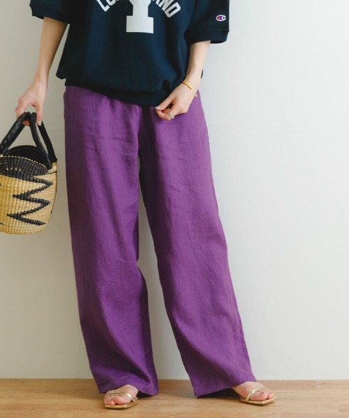 かぐれ　リネンワイドパンツ ナチュラル　アーバンリサーチ かぐれ リネンワイドパンツ ナチュラル アーバンリサーチ