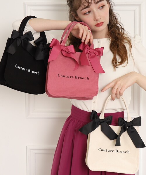 couture brooch（クチュールブローチ）の「ミニトートバッグ（トートバッグ・レディース・アイボリー/ブラック/ピンク系・00）」の6枚目の写真