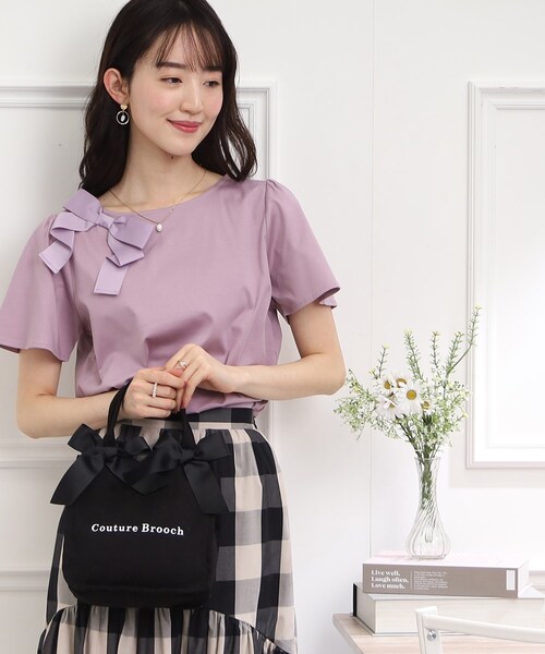 couture brooch（クチュールブローチ）の「ミニトートバッグ（トートバッグ・レディース・アイボリー/ブラック/ピンク系・00）」の19枚目の写真