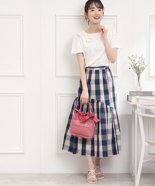 couture brooch（クチュールブローチ）の「ミニトートバッグ（トートバッグ・レディース・アイボリー/ブラック/ピンク系・00）」の22枚目の写真