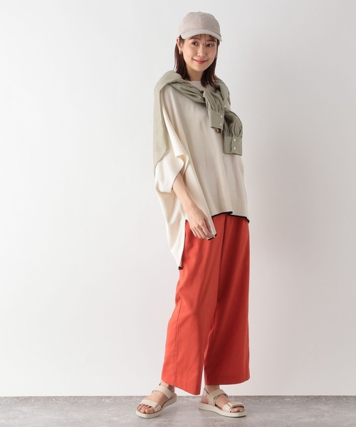 GLOBAL WORK（グローバルワーク）の「洗えるサラサラポンチョベスト/177848（ベスト・レディース・ブラック/アイボリー/グレイッシュベージュ・FREE）」の4枚目の写真