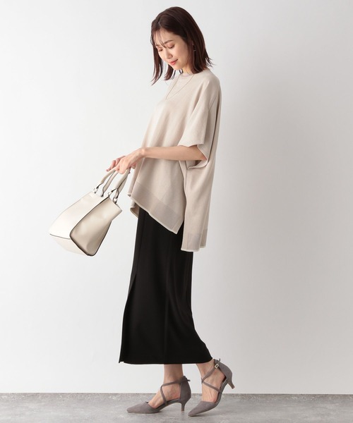 GLOBAL WORK（グローバルワーク）の「洗えるサラサラポンチョベスト/177848（ベスト・レディース・ブラック/アイボリー/グレイッシュベージュ・FREE）」の15枚目の写真