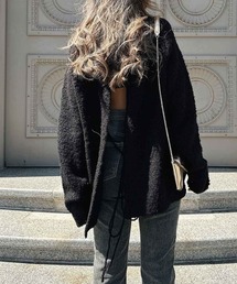 バックオープンシャギーニット