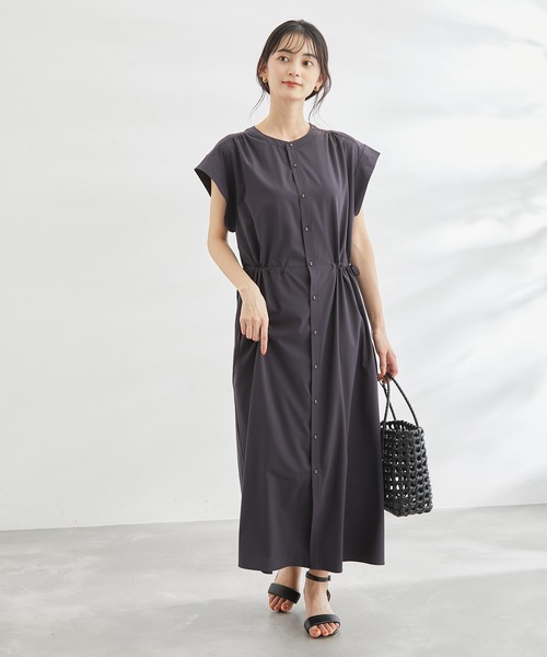 ROPE' PICNIC（ロペピクニック）の「撥水加工/ドロストデザインワンピース（ワンピース・レディース・チャコールグレー/ブルー/ベージュ系その他・38）」の5枚目の写真